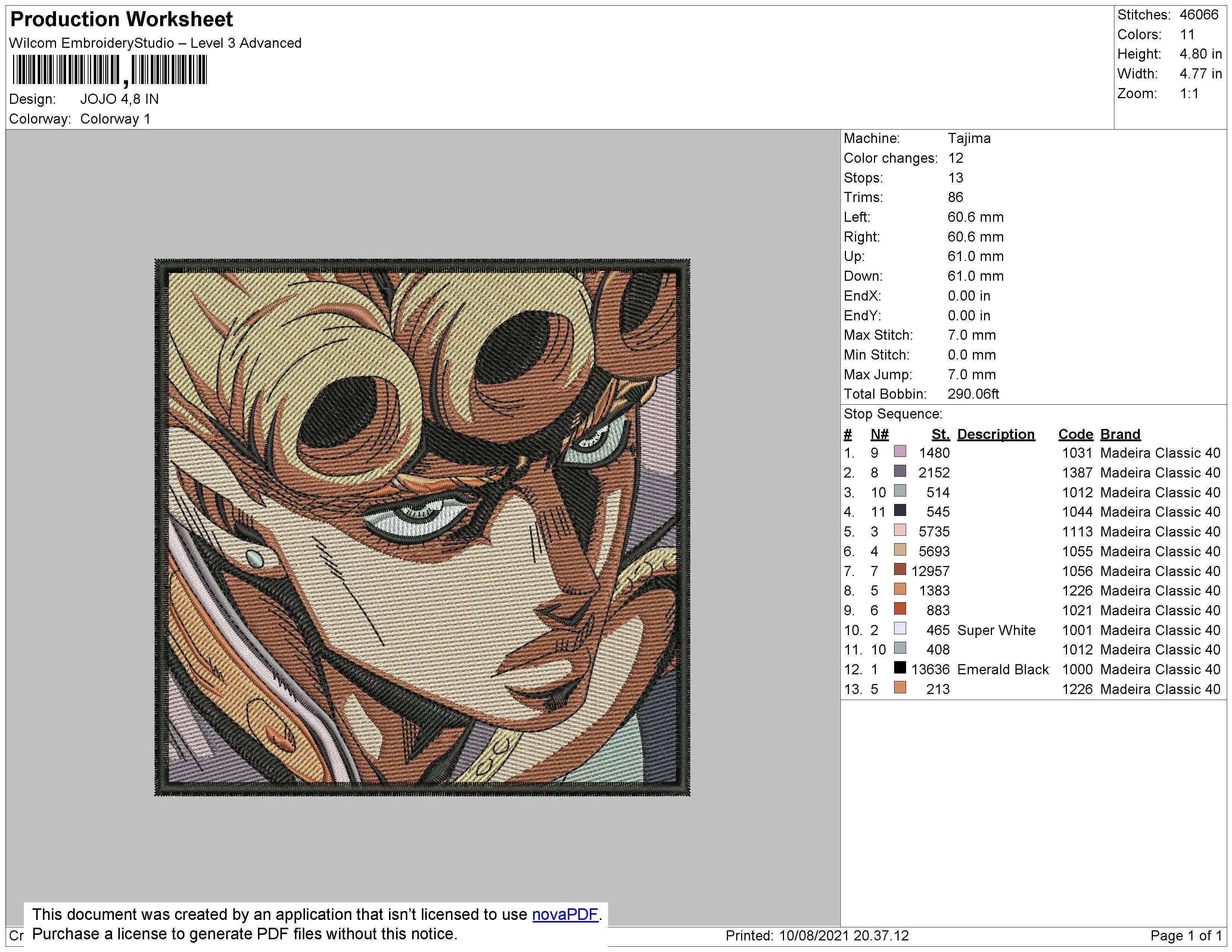 Alternative view of  JoJo's Bizarre Adventure Embroidery 