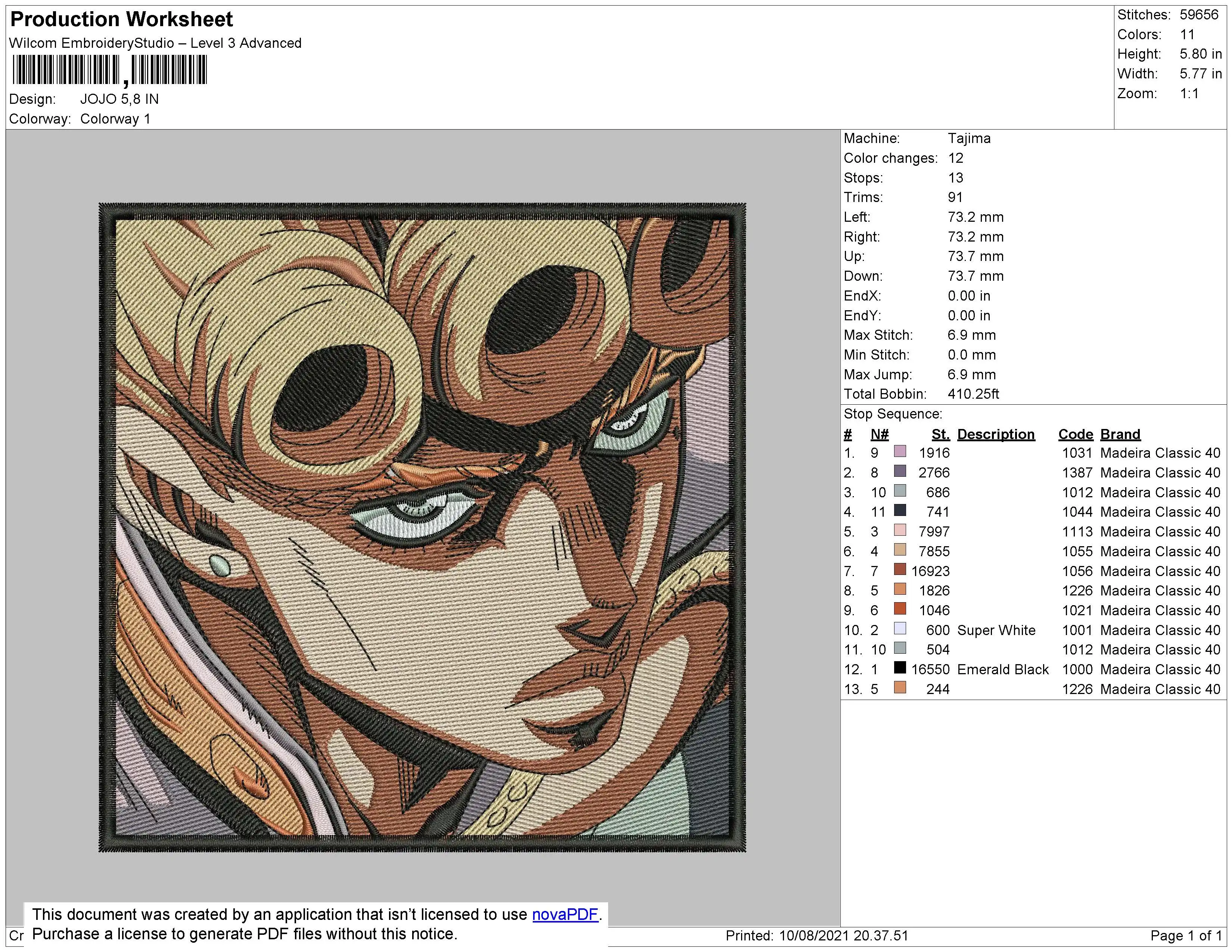Alternative view of  JoJo's Bizarre Adventure Embroidery 