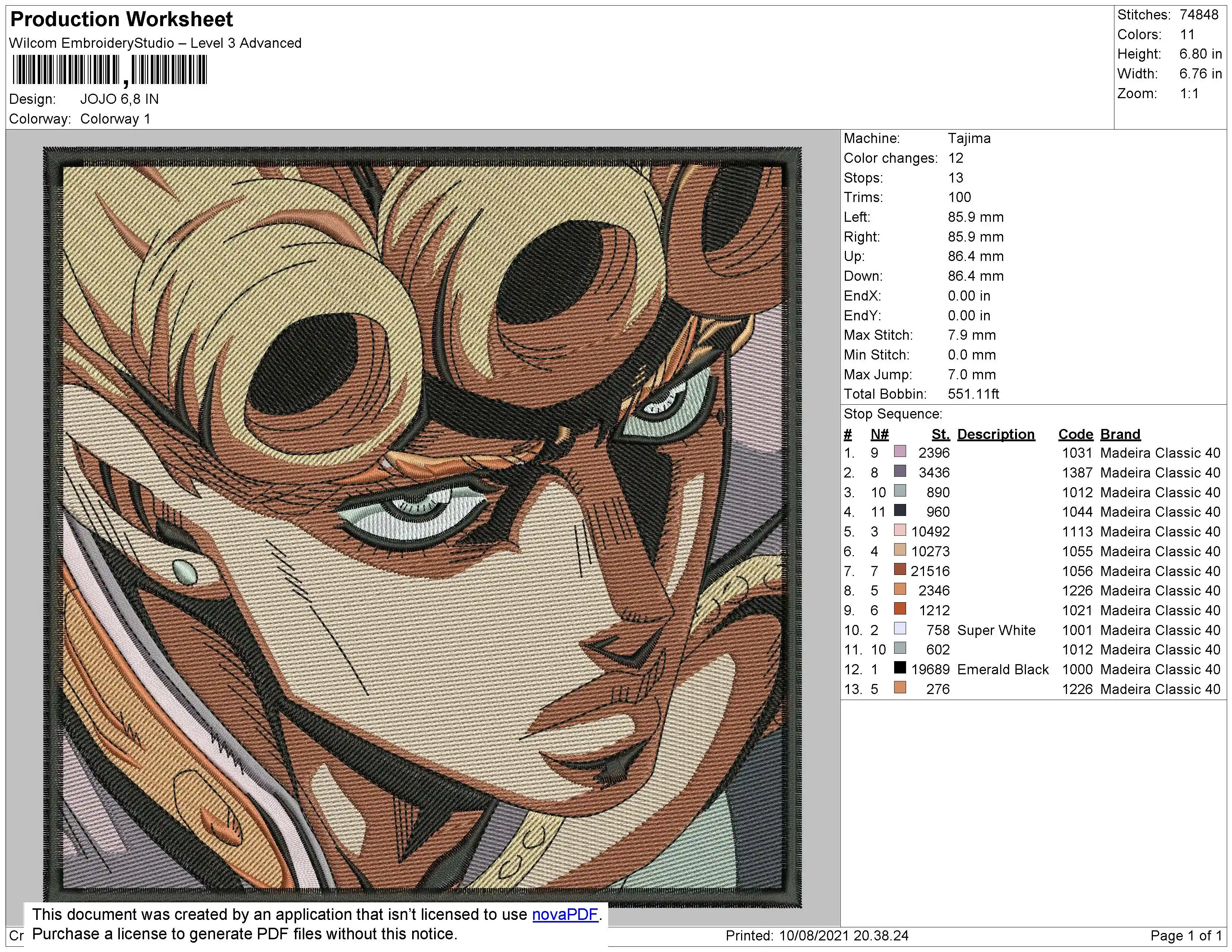 Alternative view of  JoJo's Bizarre Adventure Embroidery 