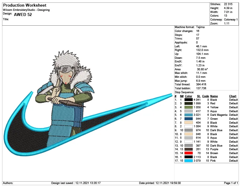 Alternative view of  Embroidered Naruto with Nike Swoosh 