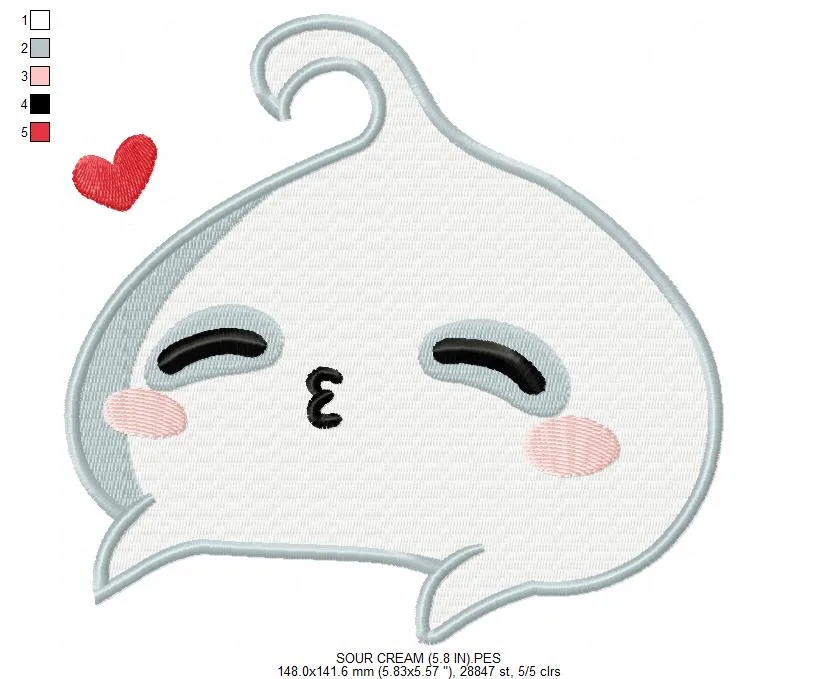 Alternative view of  Cool Pancake Embroidery Design 