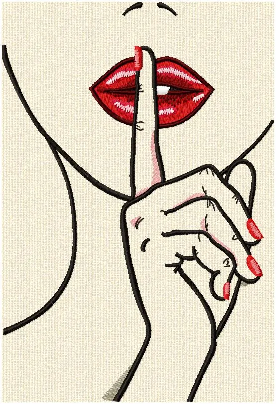 Alternative view of  Embroidered Shushing Gesture 