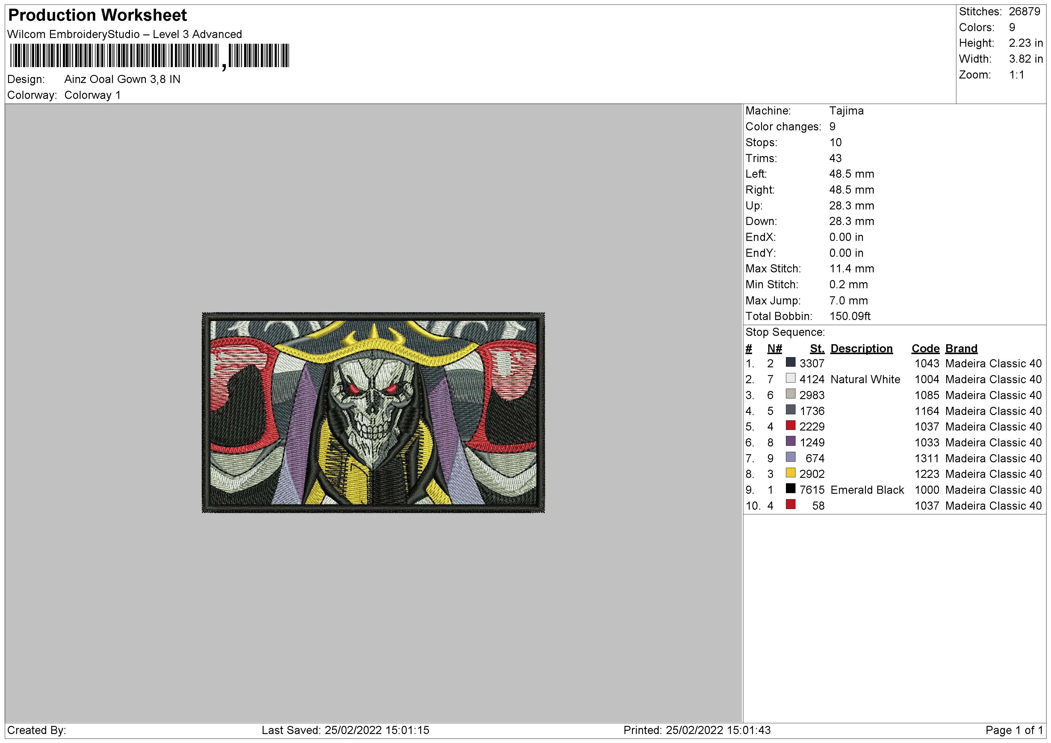 Alternative view of  Embroidered Ainz Ooal Gown Portrait 