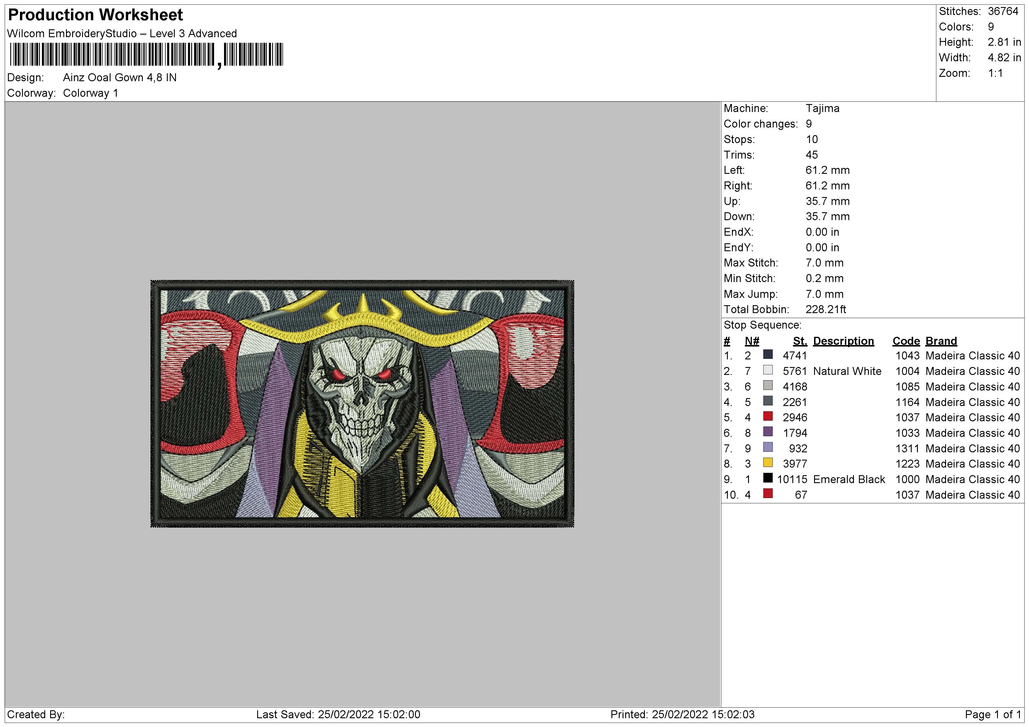 Alternative view of  Embroidered Ainz Ooal Gown Portrait 