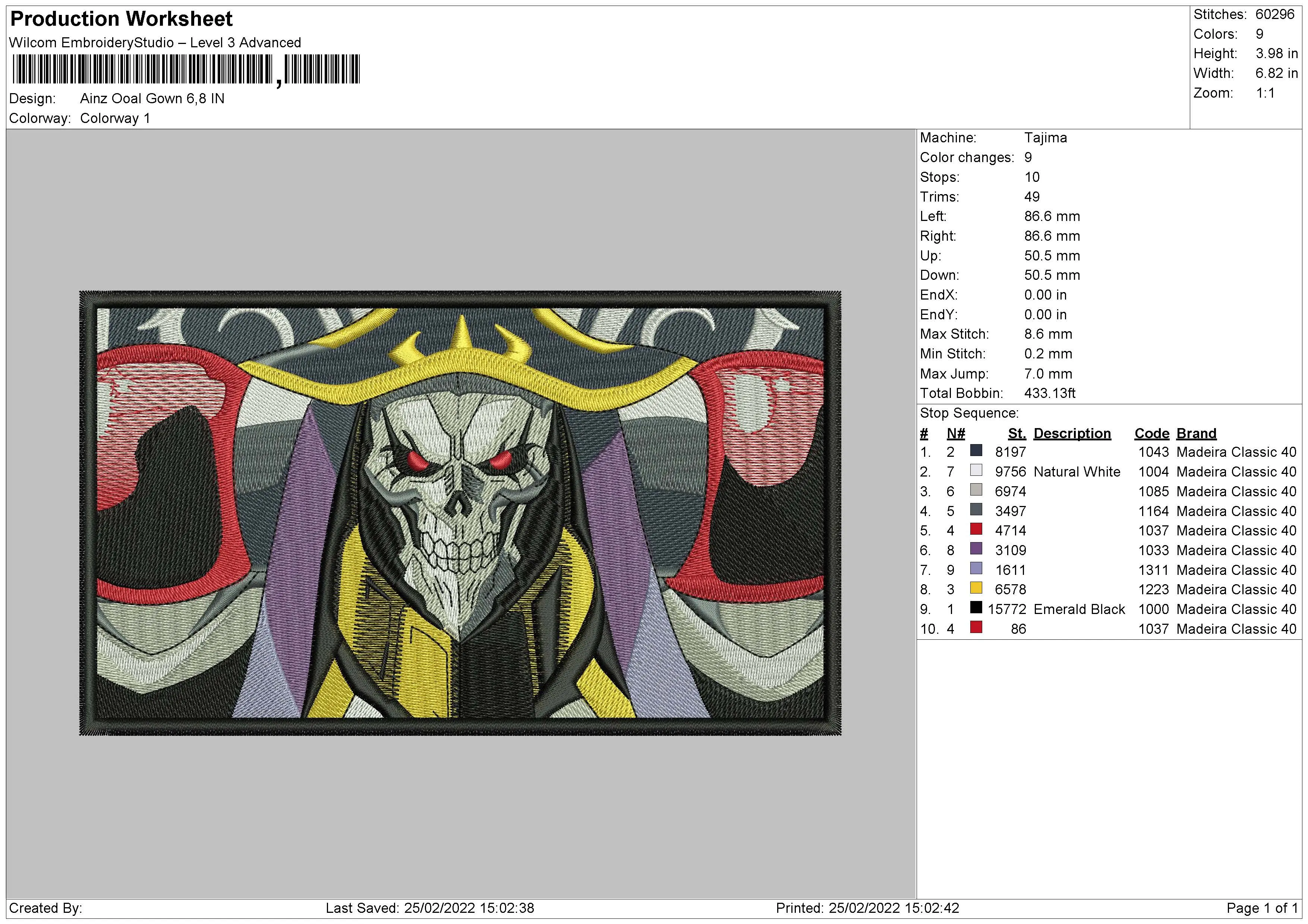 Alternative view of  Embroidered Ainz Ooal Gown Portrait 