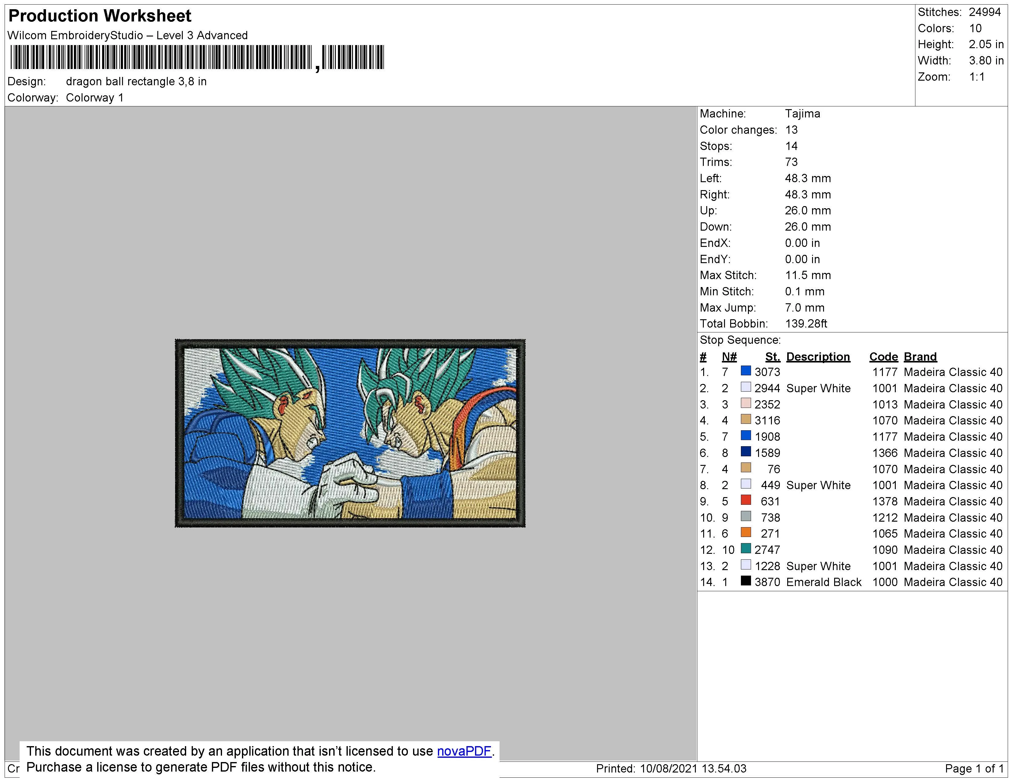 Alternative view of  Embroidered Super Saiyan Showdown 