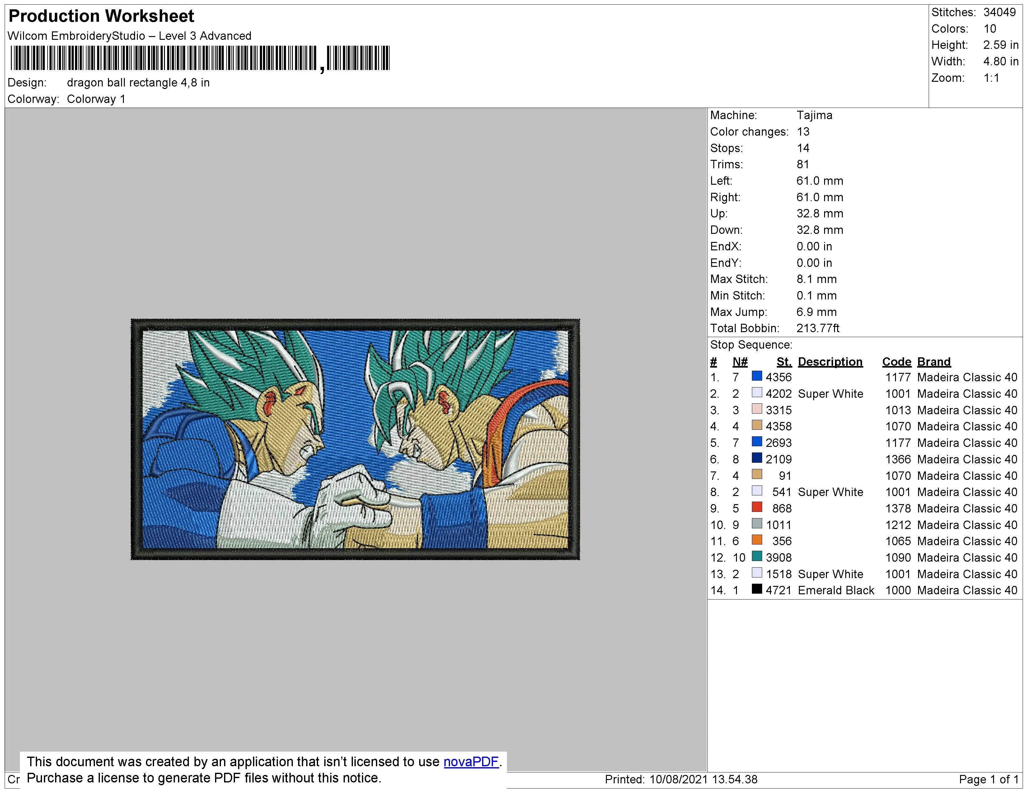 Alternative view of  Embroidered Super Saiyan Showdown 