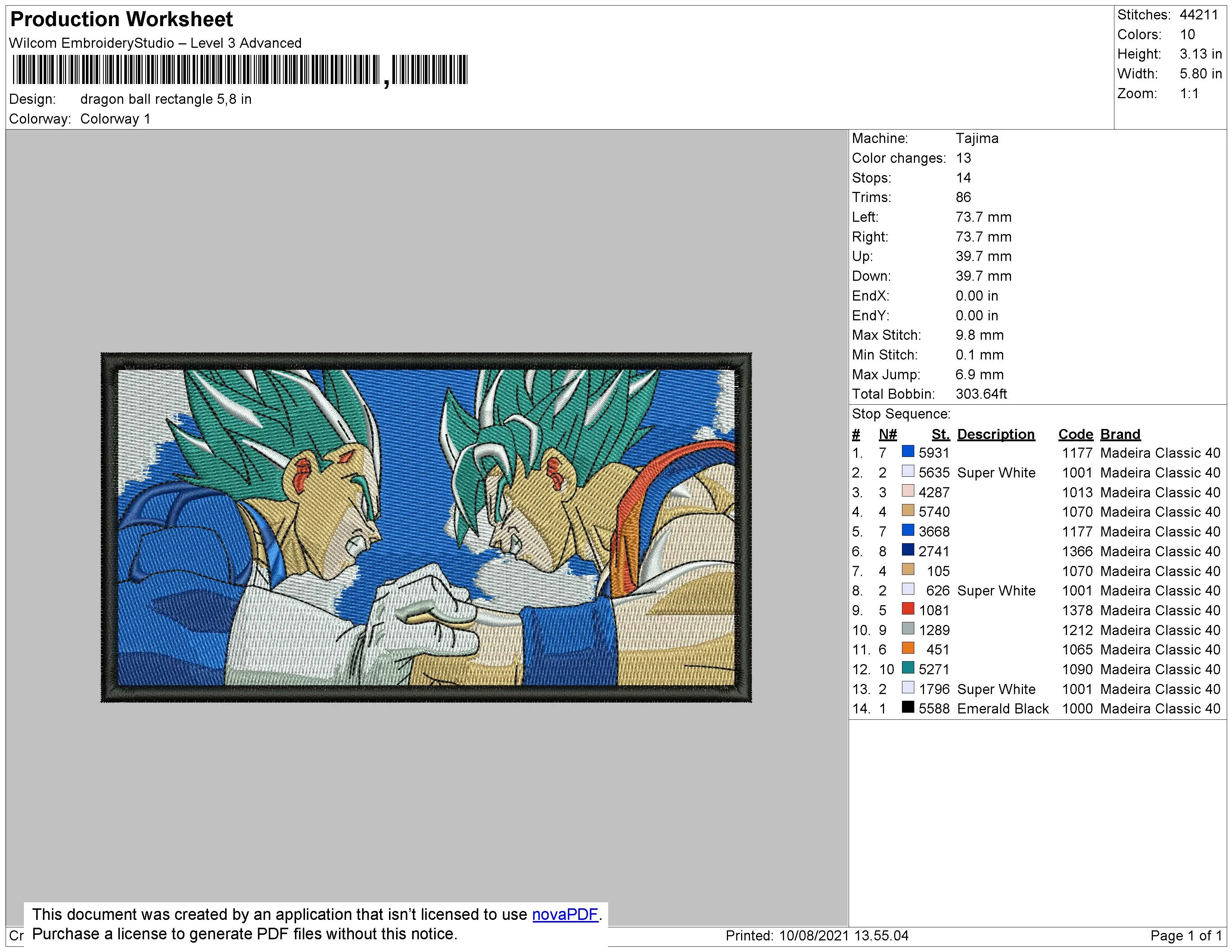 Alternative view of  Embroidered Super Saiyan Showdown 
