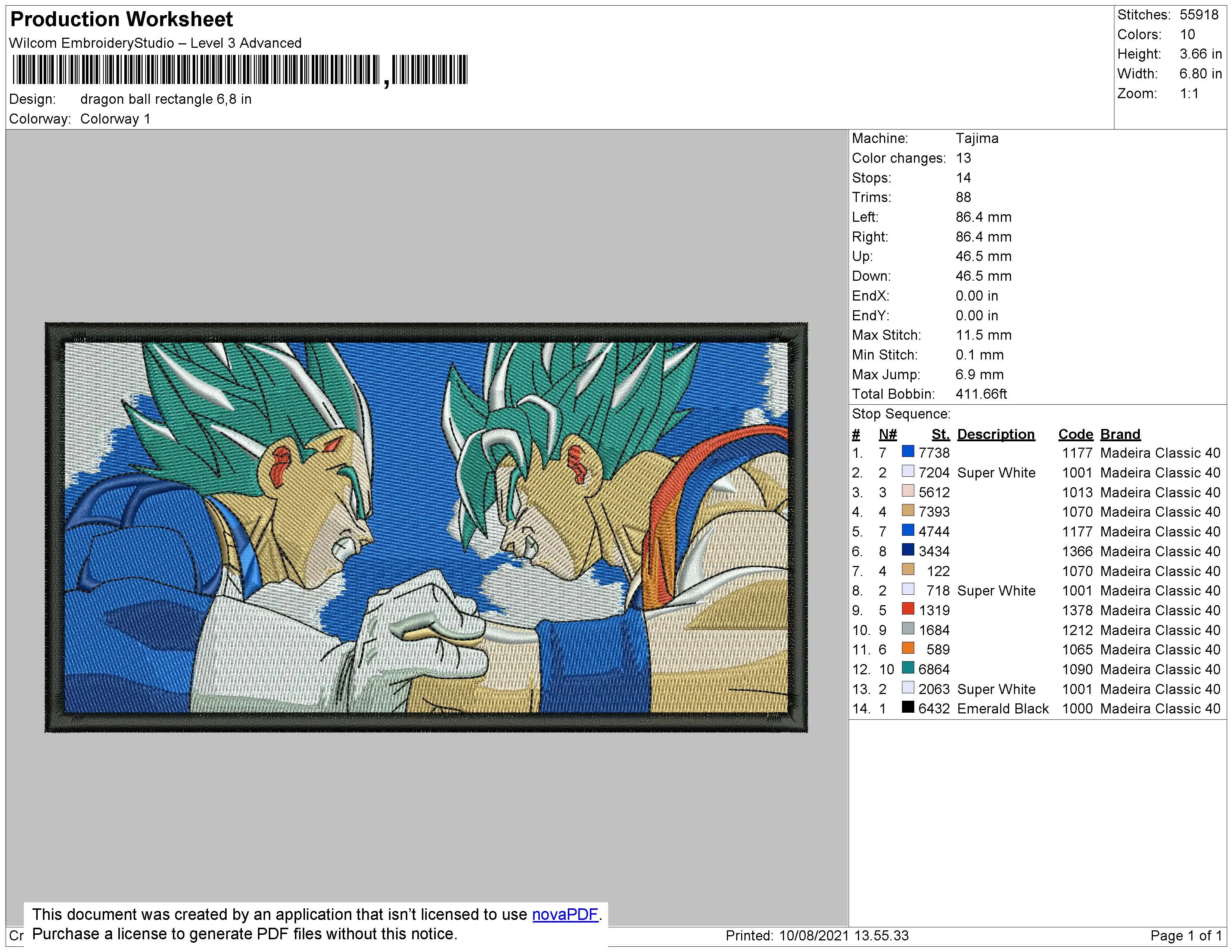 Alternative view of  Embroidered Super Saiyan Showdown 