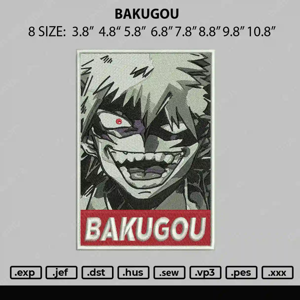 Alternative view of  Embroidered Bakugou Portrait 