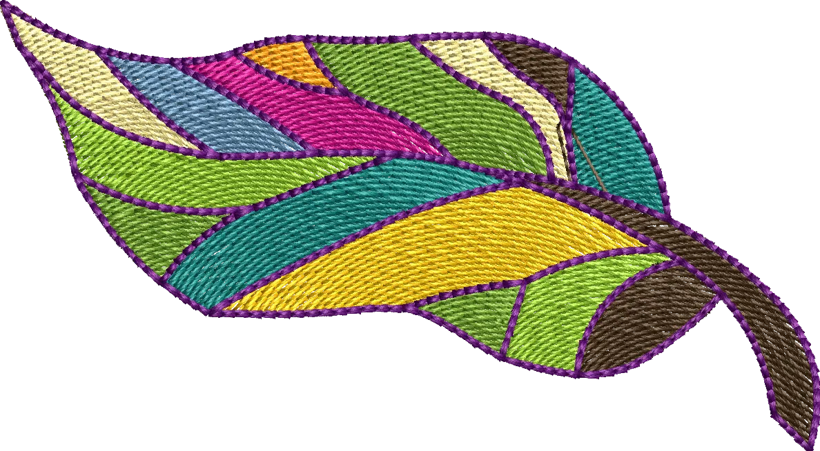 Alternative view of  Colorful Embroidered Leaf Pattern 