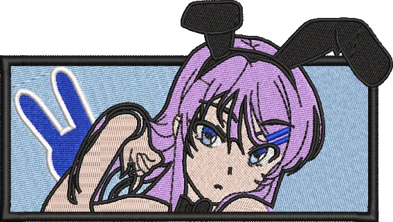 Alternative view of  Embroidered Bunny Girl Portrait 