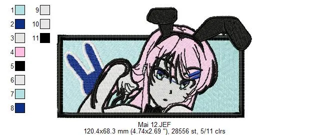 Alternative view of  Embroidered Bunny Girl Portrait 