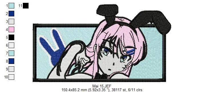 Alternative view of  Embroidered Bunny Girl Portrait 