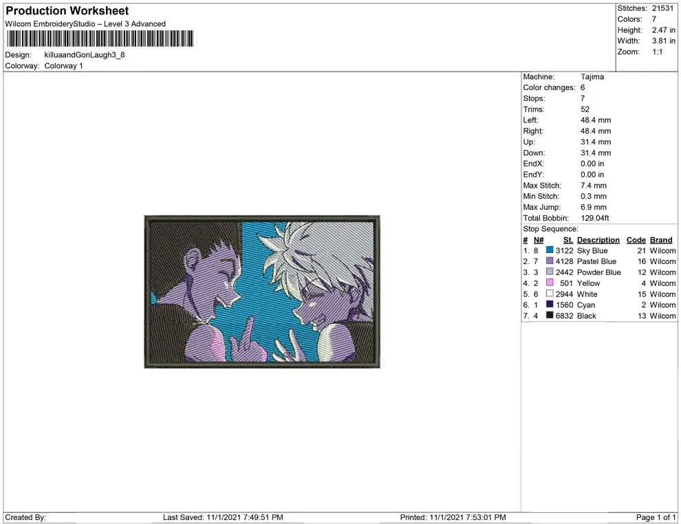 Alternative view of  Hunter x Hunter Embroidered Scene 