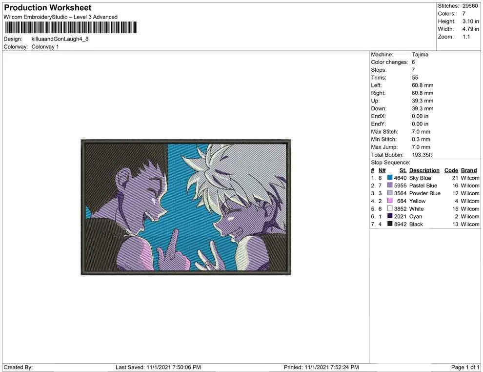 Alternative view of  Hunter x Hunter Embroidered Scene 