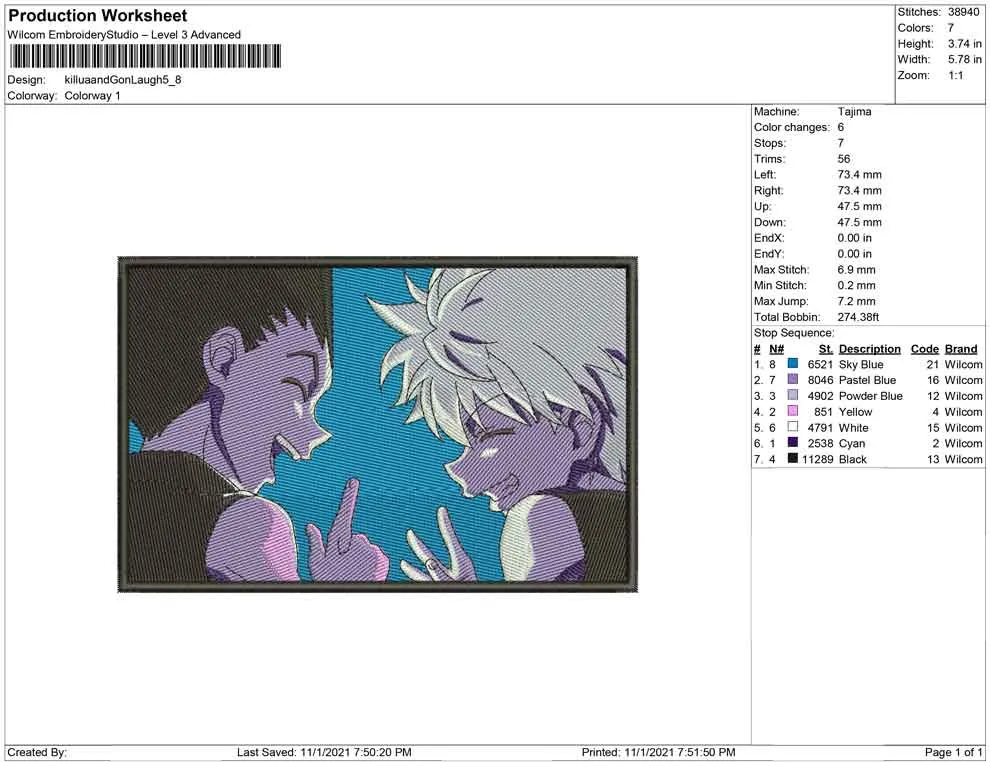 Alternative view of  Hunter x Hunter Embroidered Scene 