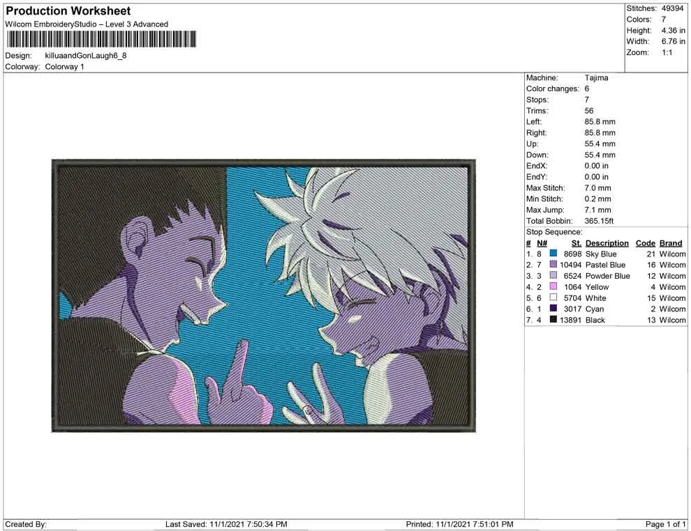 Alternative view of  Hunter x Hunter Embroidered Scene 