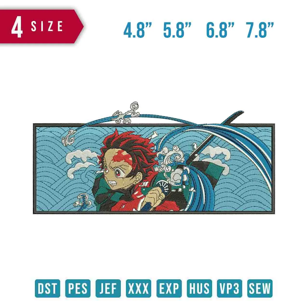 Alternative view of  Embroidered Anime Character with Sword 