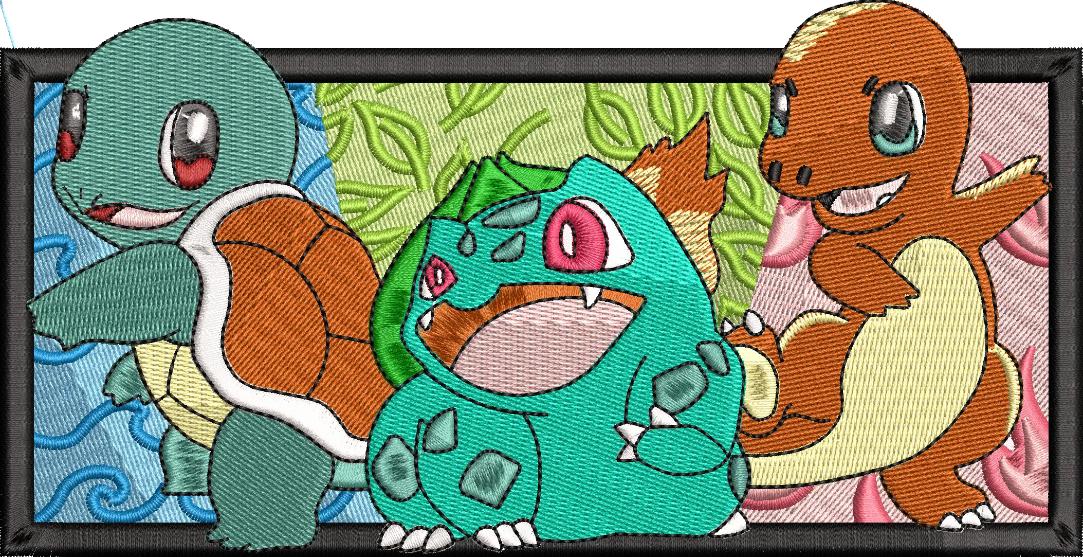 Alternative view of  Squirtle Bulbasaur Charmander Embroidery Trio 
