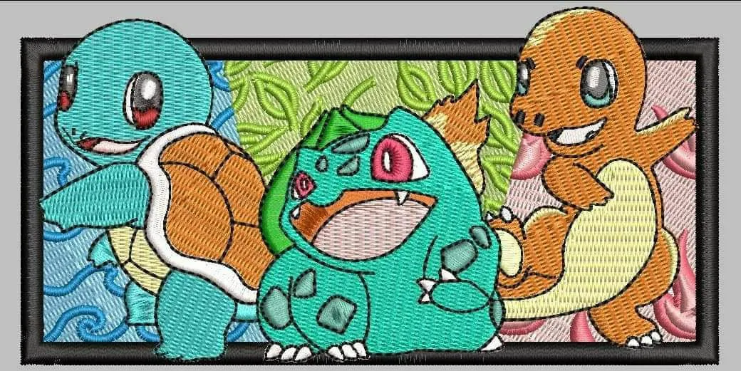 Alternative view of  Squirtle Bulbasaur Charmander Embroidery Trio 