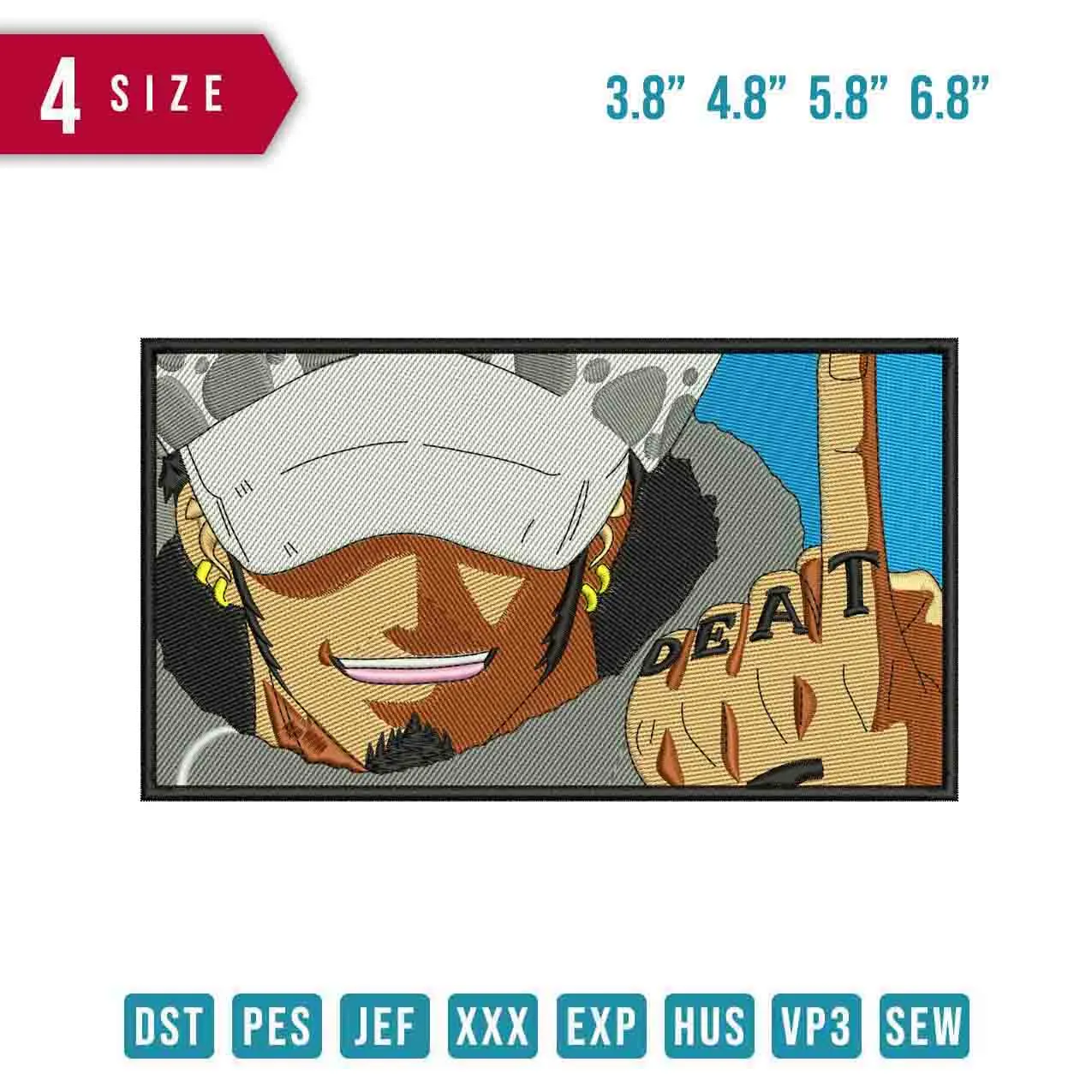 Alternative view of  One Piece Luffy Embroidery Design 