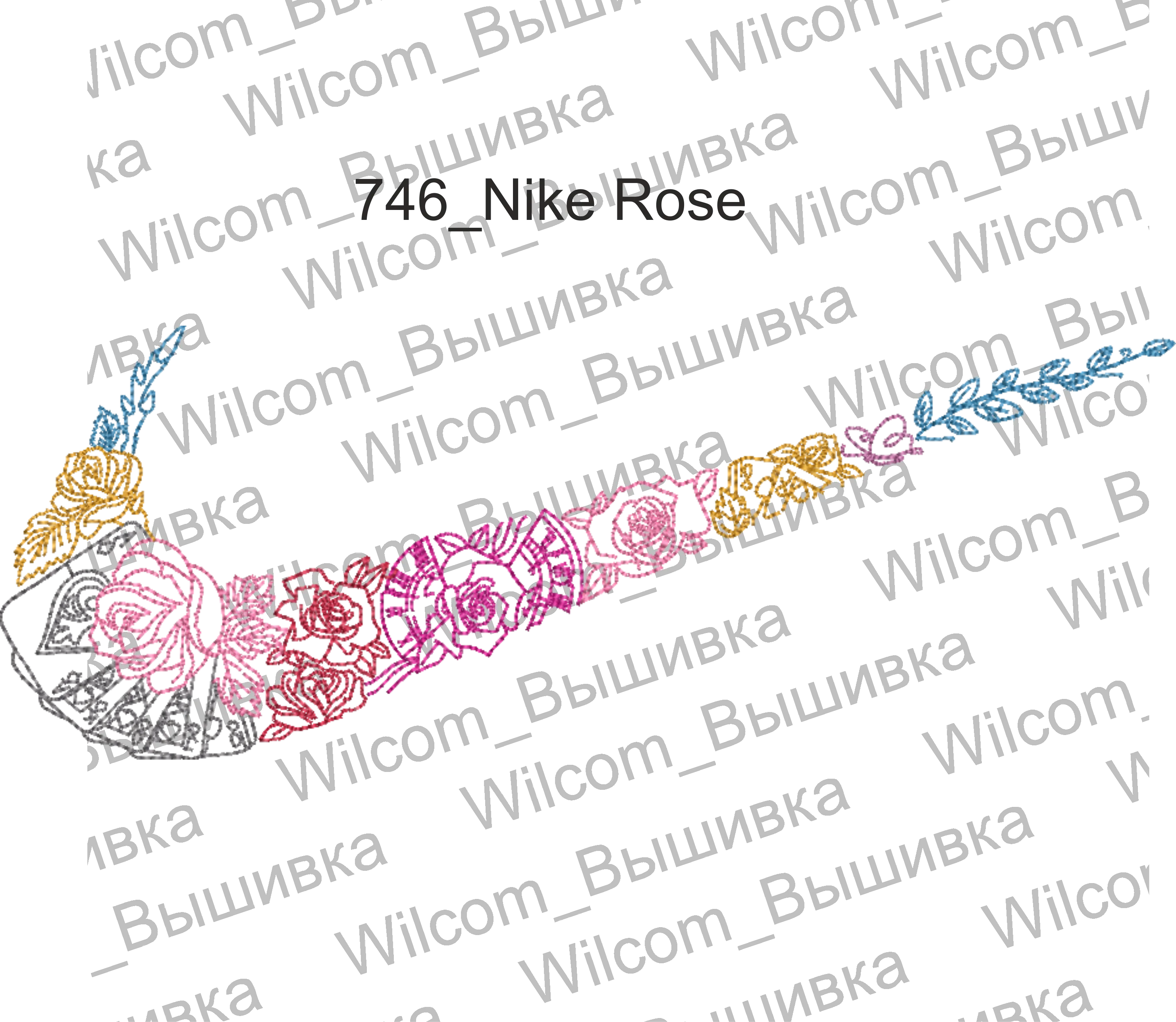 Alternative view of  Embroidered Floral Text Design 