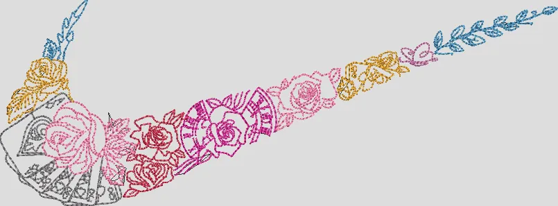 Alternative view of  Embroidered Floral Text Design 