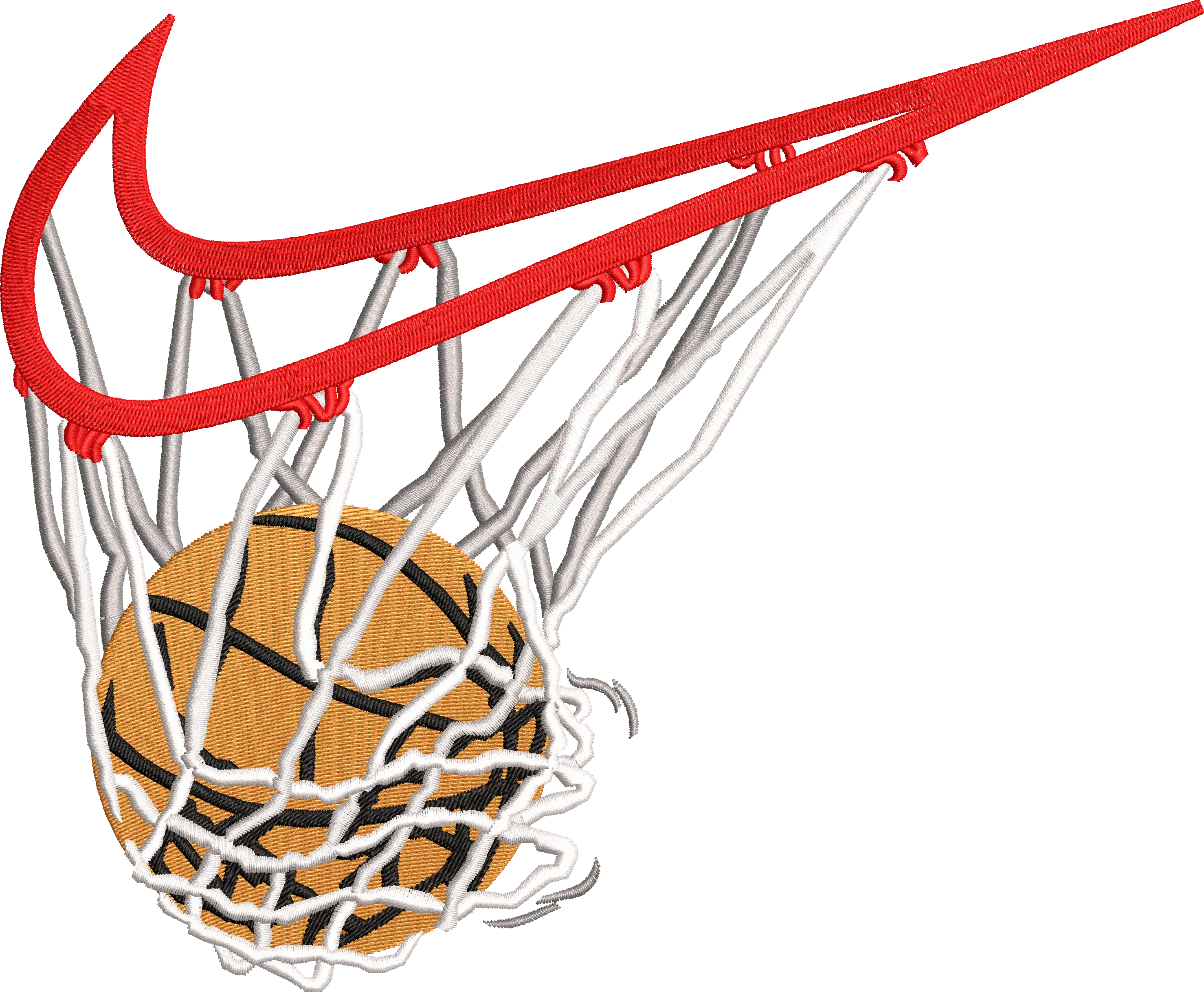 Alternative view of  Embroidered Basketball Swish Design 