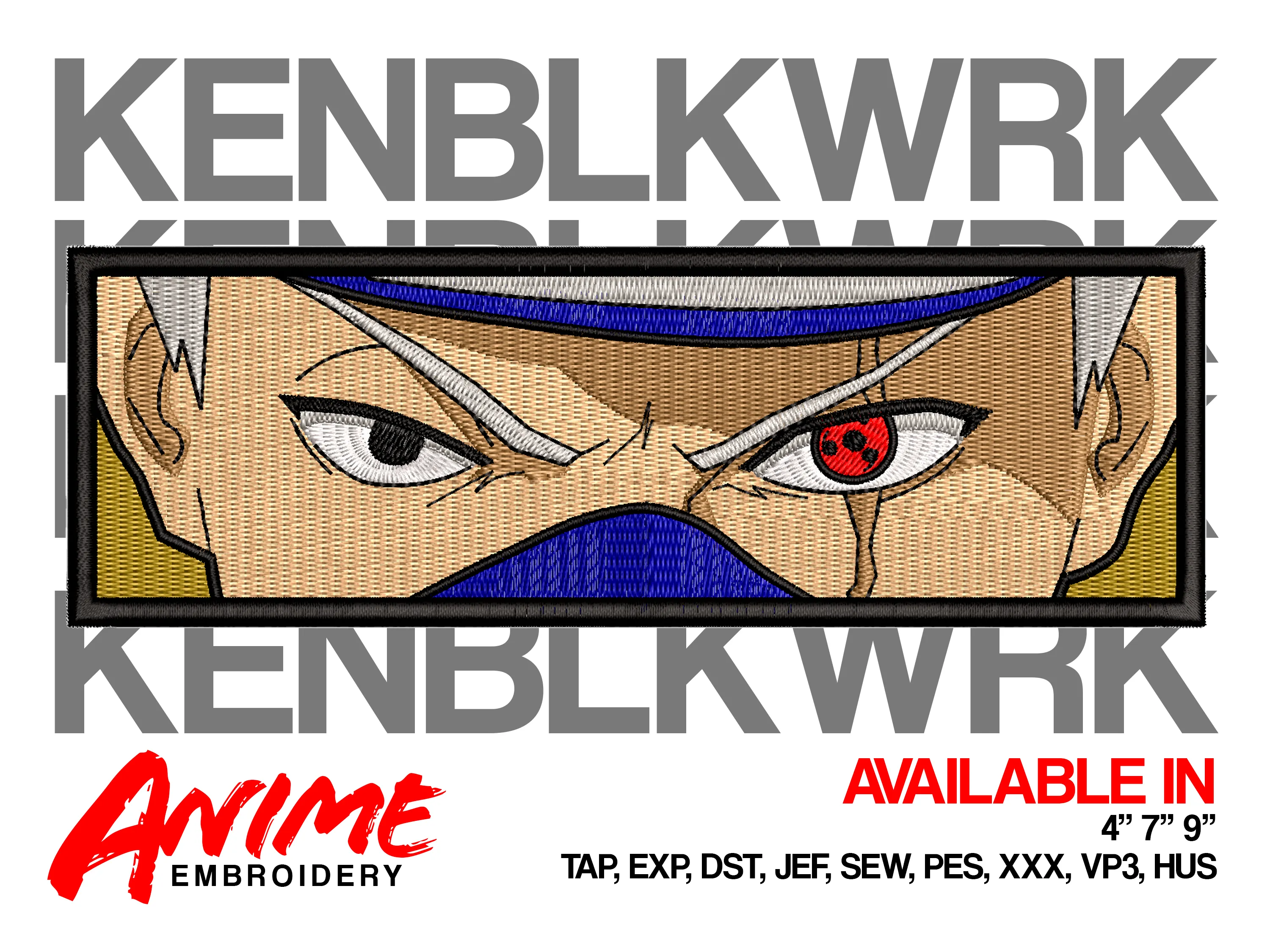 Alternative view of  Embroidered Anime Eye with Text 