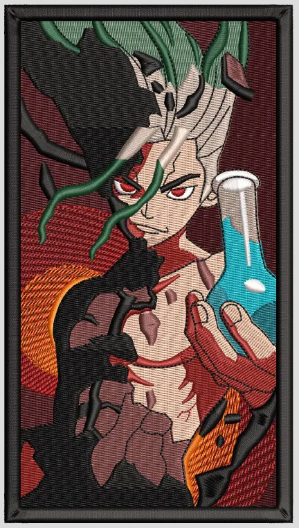 Alternative view of  Two-Faced Anime Character Embroidery Design 