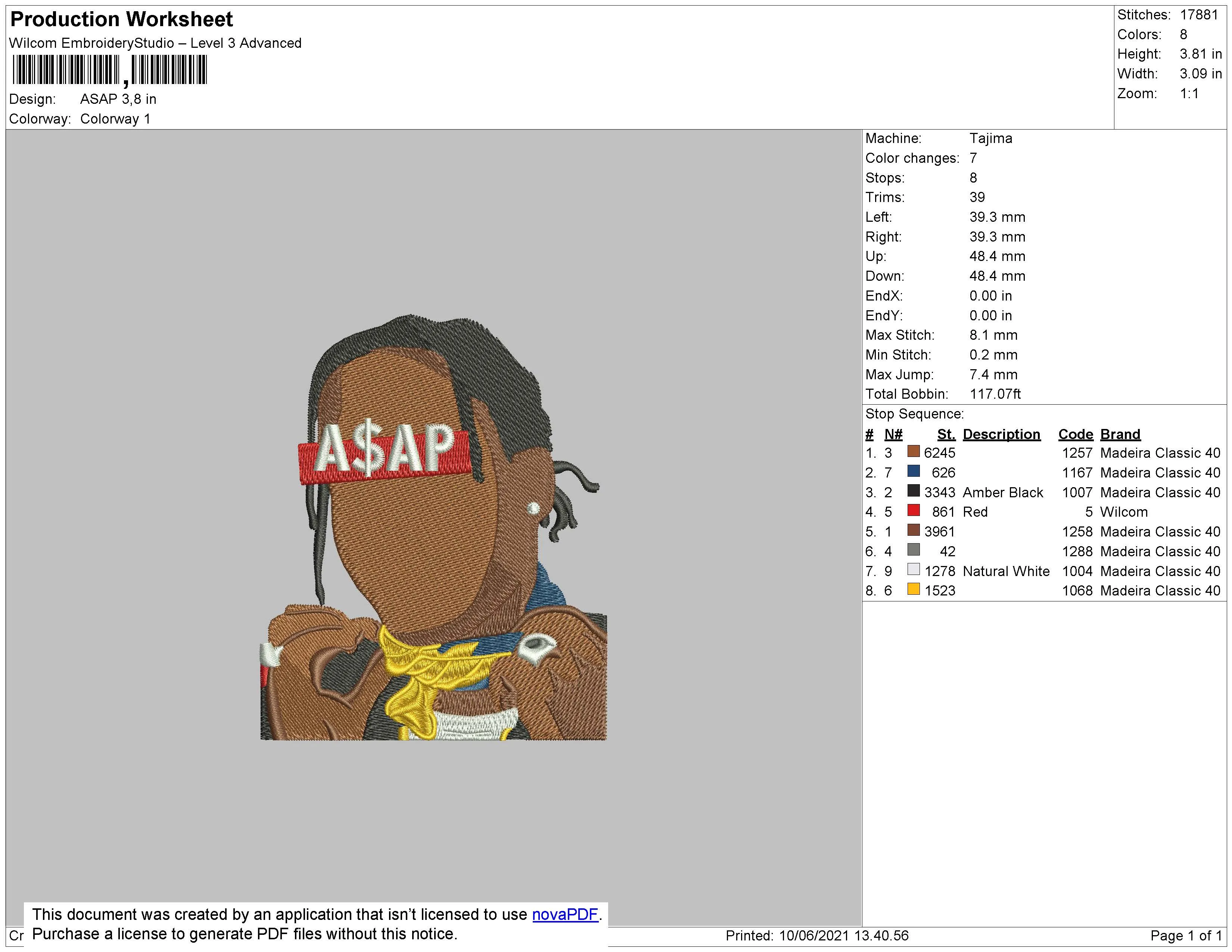 Alternative view of  ASAP Rocky Embroidered Portrait 