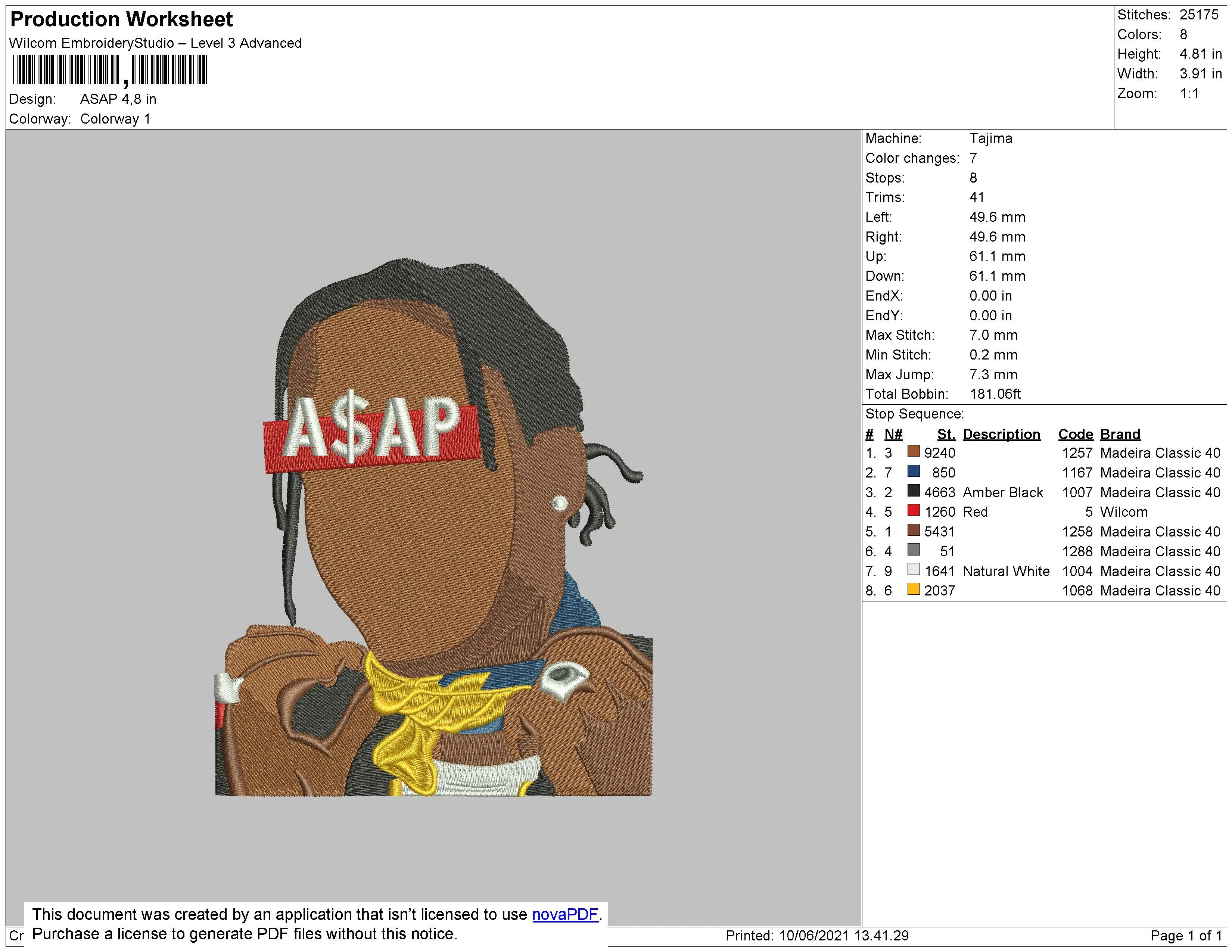 Alternative view of  ASAP Rocky Embroidered Portrait 