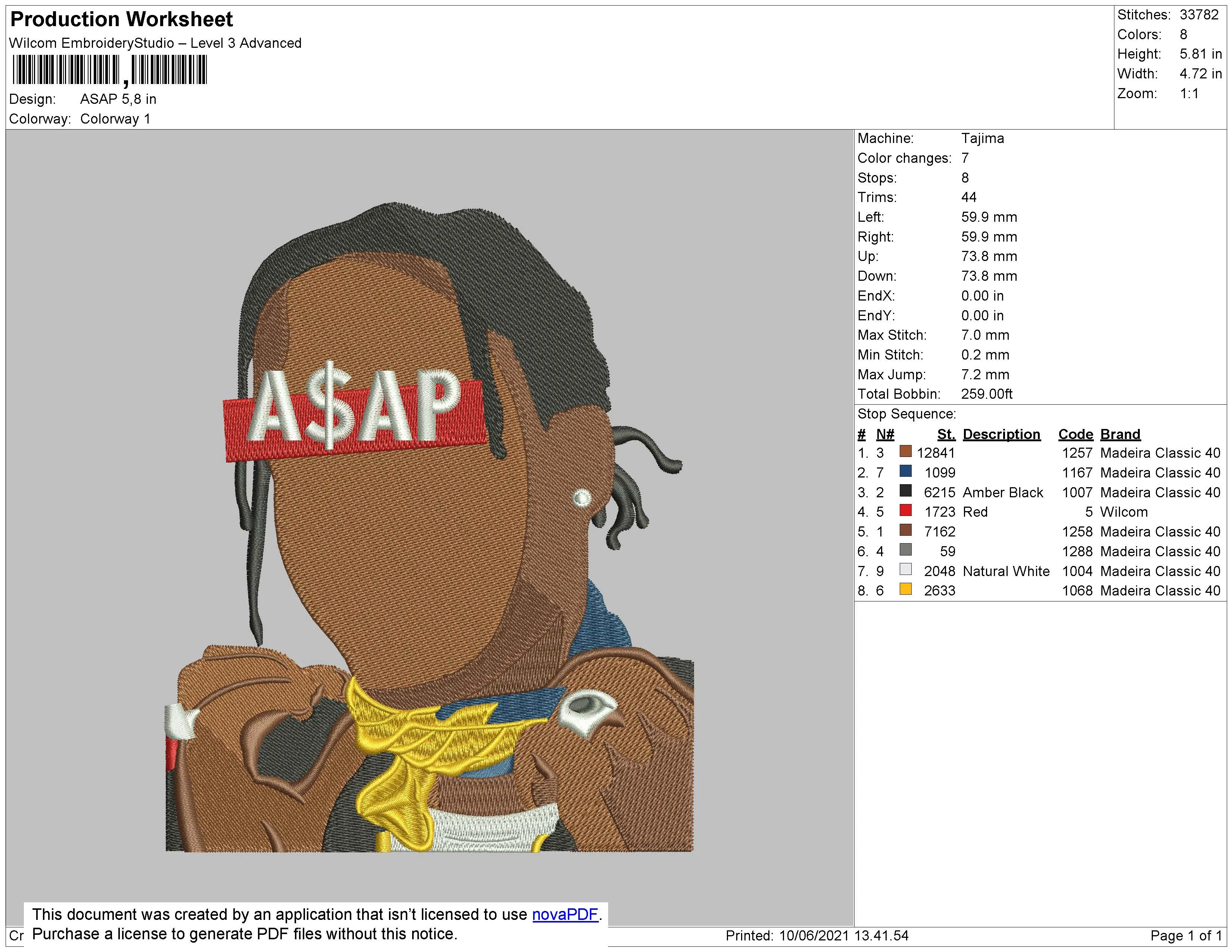 Alternative view of  ASAP Rocky Embroidered Portrait 