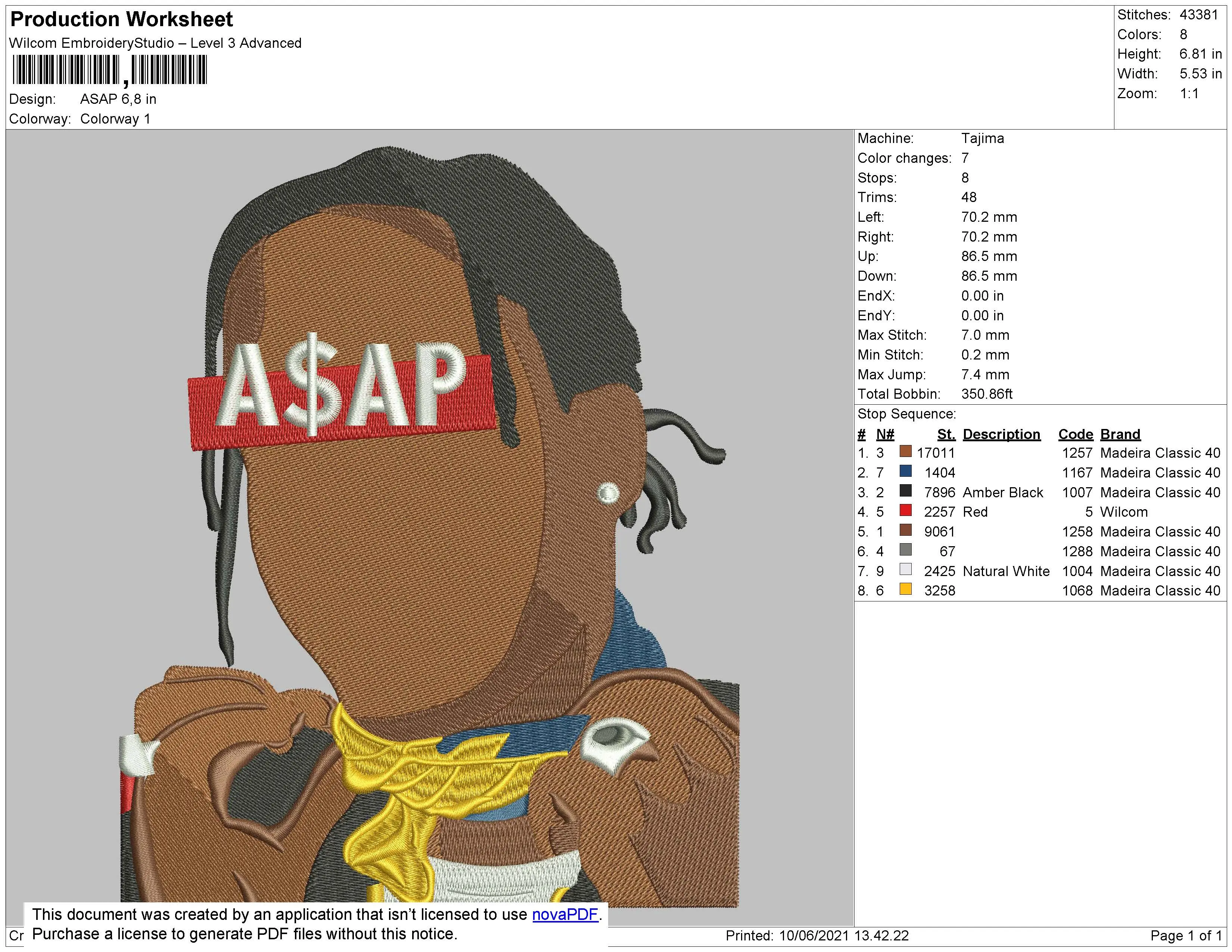 Alternative view of  ASAP Rocky Embroidered Portrait 