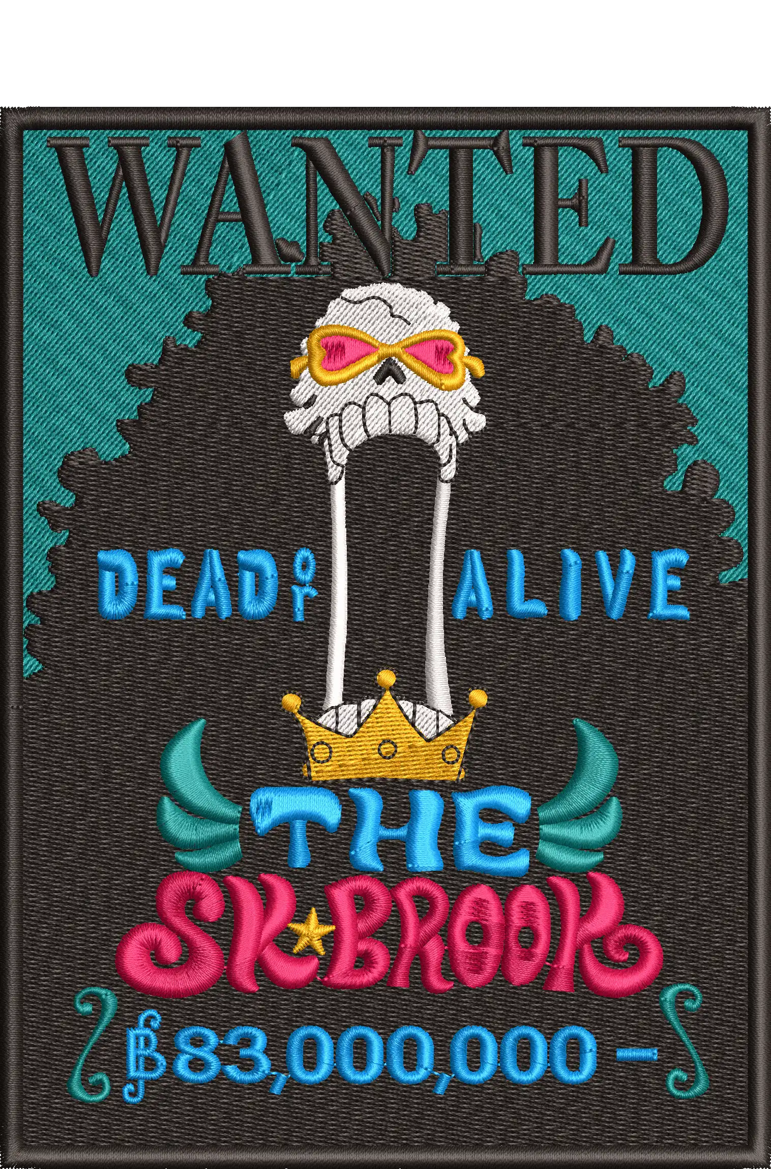 Alternative view of  Embroidered Wanted Poster Design 