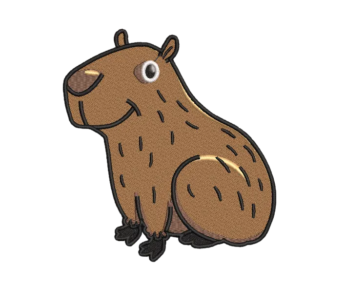 Alternative view of  Cute Capybara Embroidery Design 