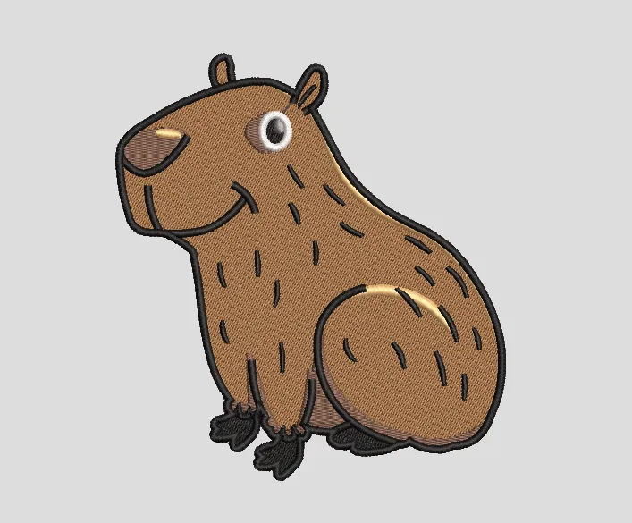 Alternative view of  Cute Capybara Embroidery Design 