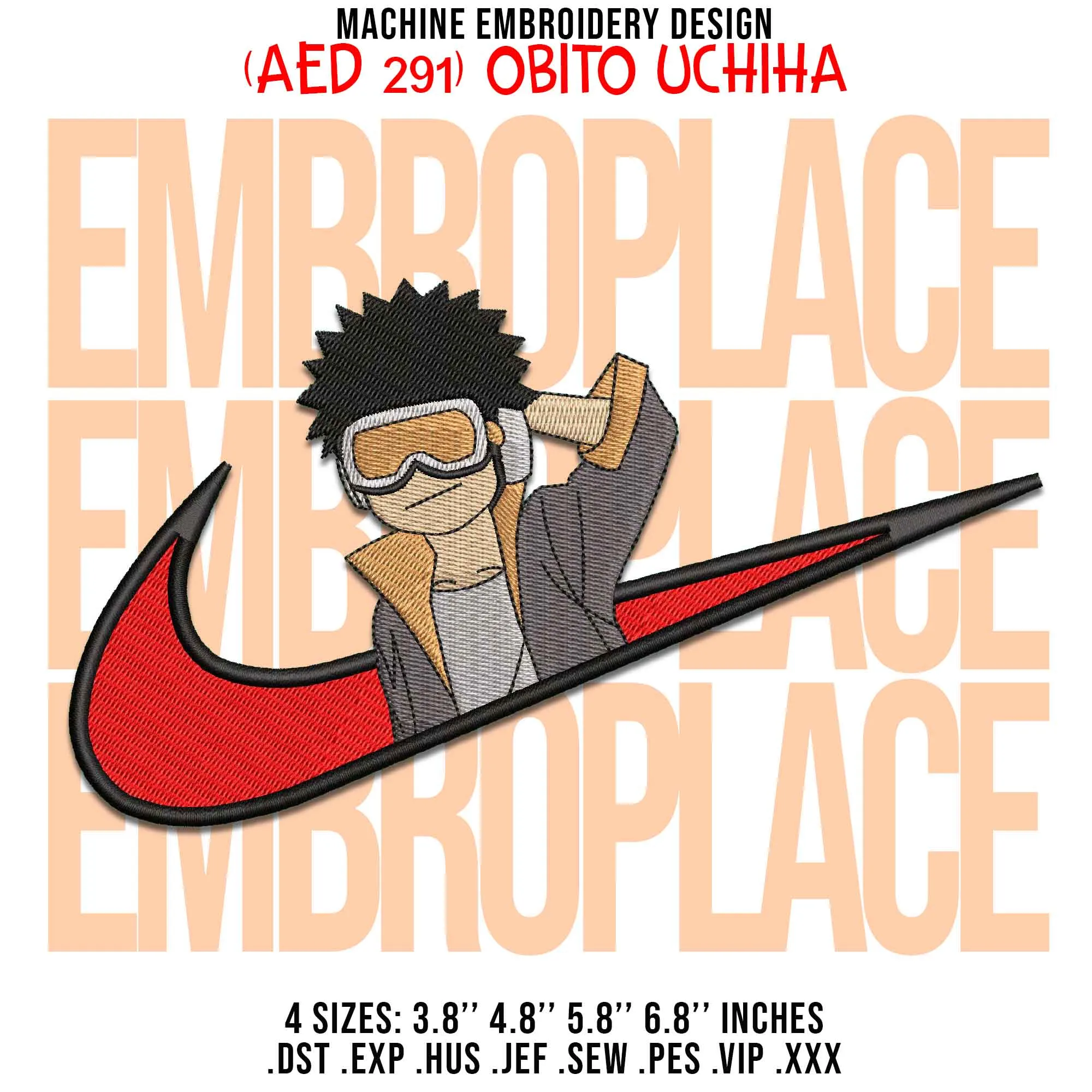 Alternative view of  Embroidered Obito Uchiha Parody 