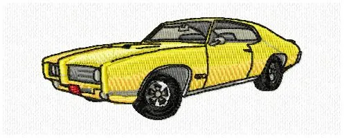 Alternative view of  Vintage Muscle Car Embroidery Design 