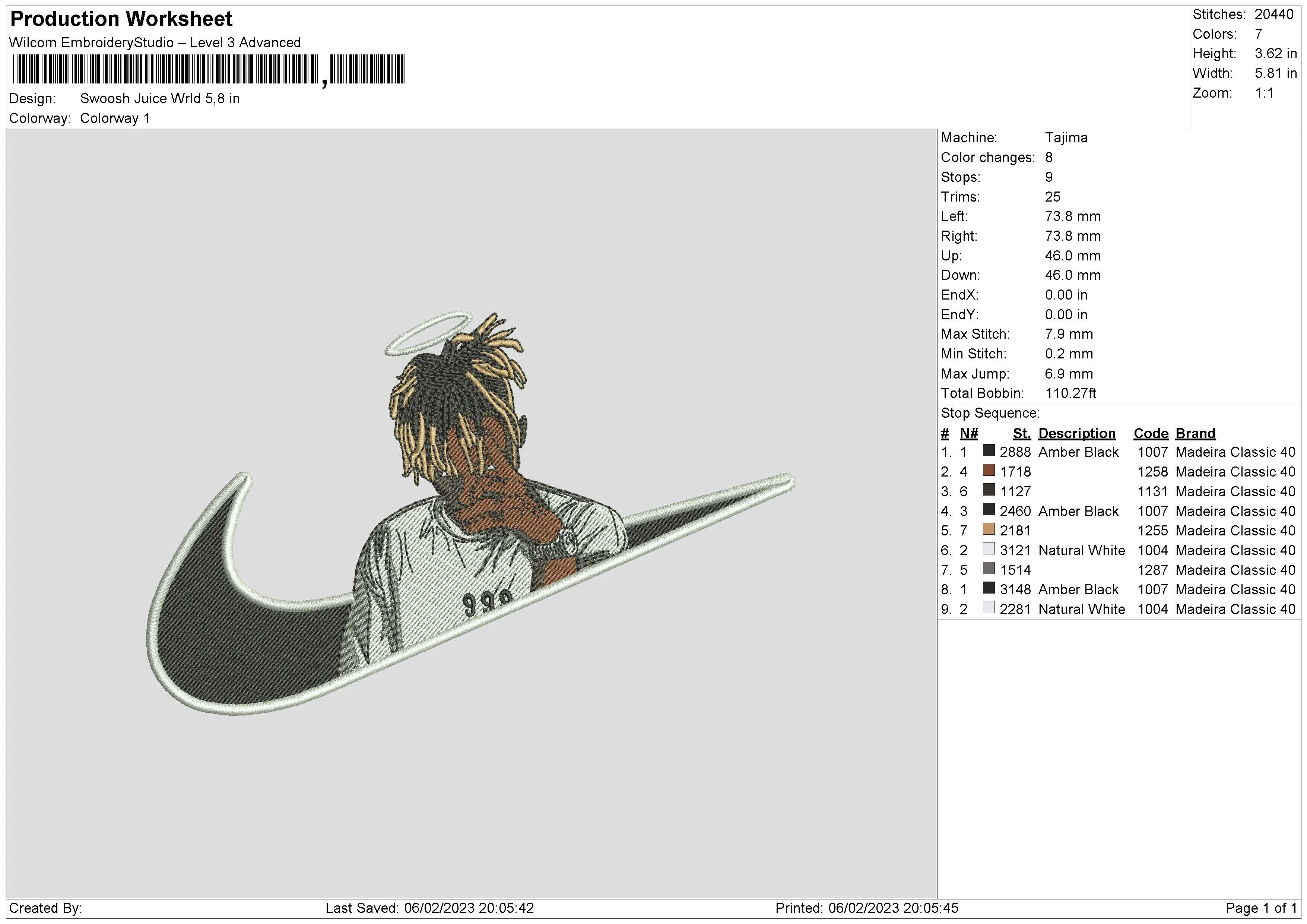 Alternative view of  Embroidered Hip Hop Inspired Logo Design 