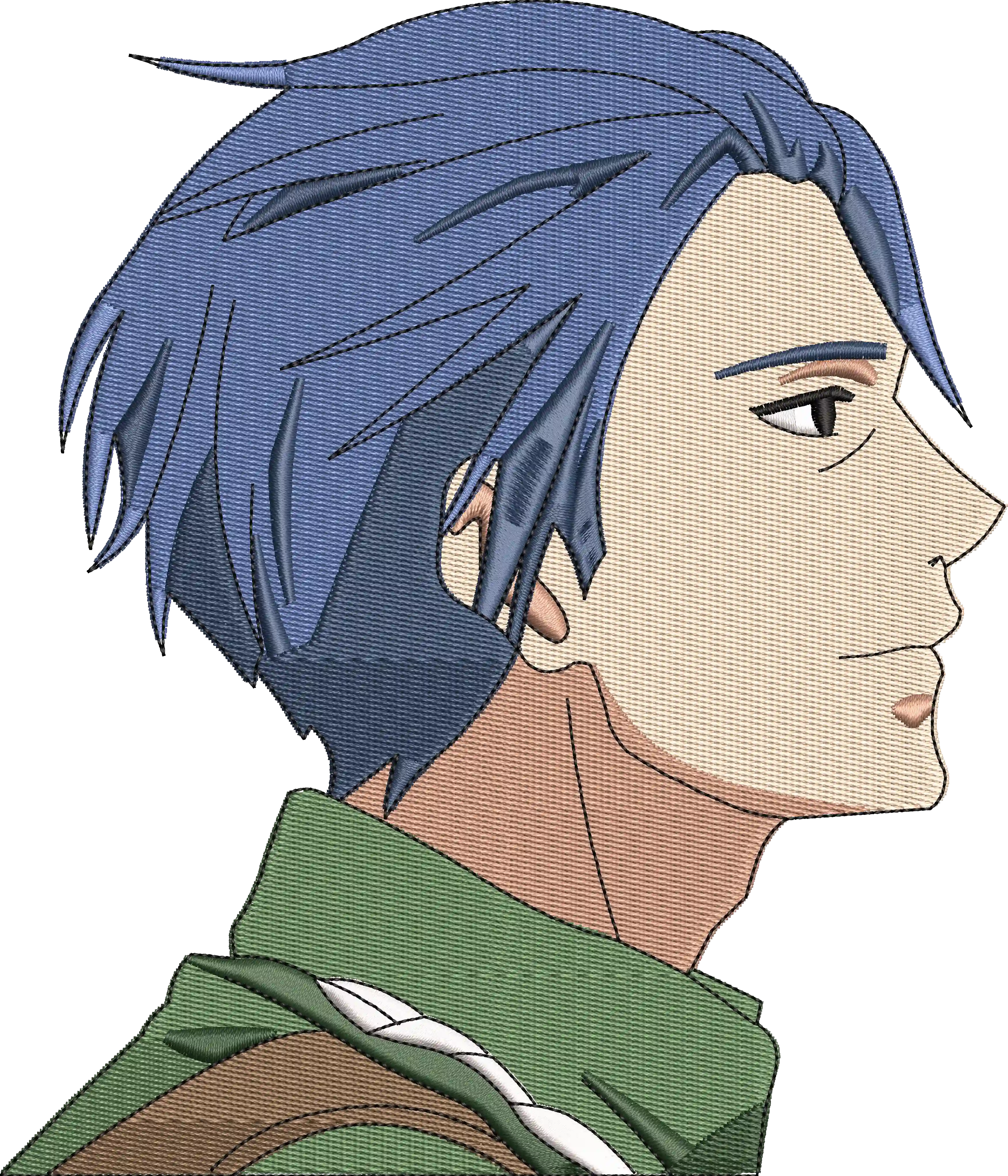 Alternative view of  Embroidered Anime Character Portrait 