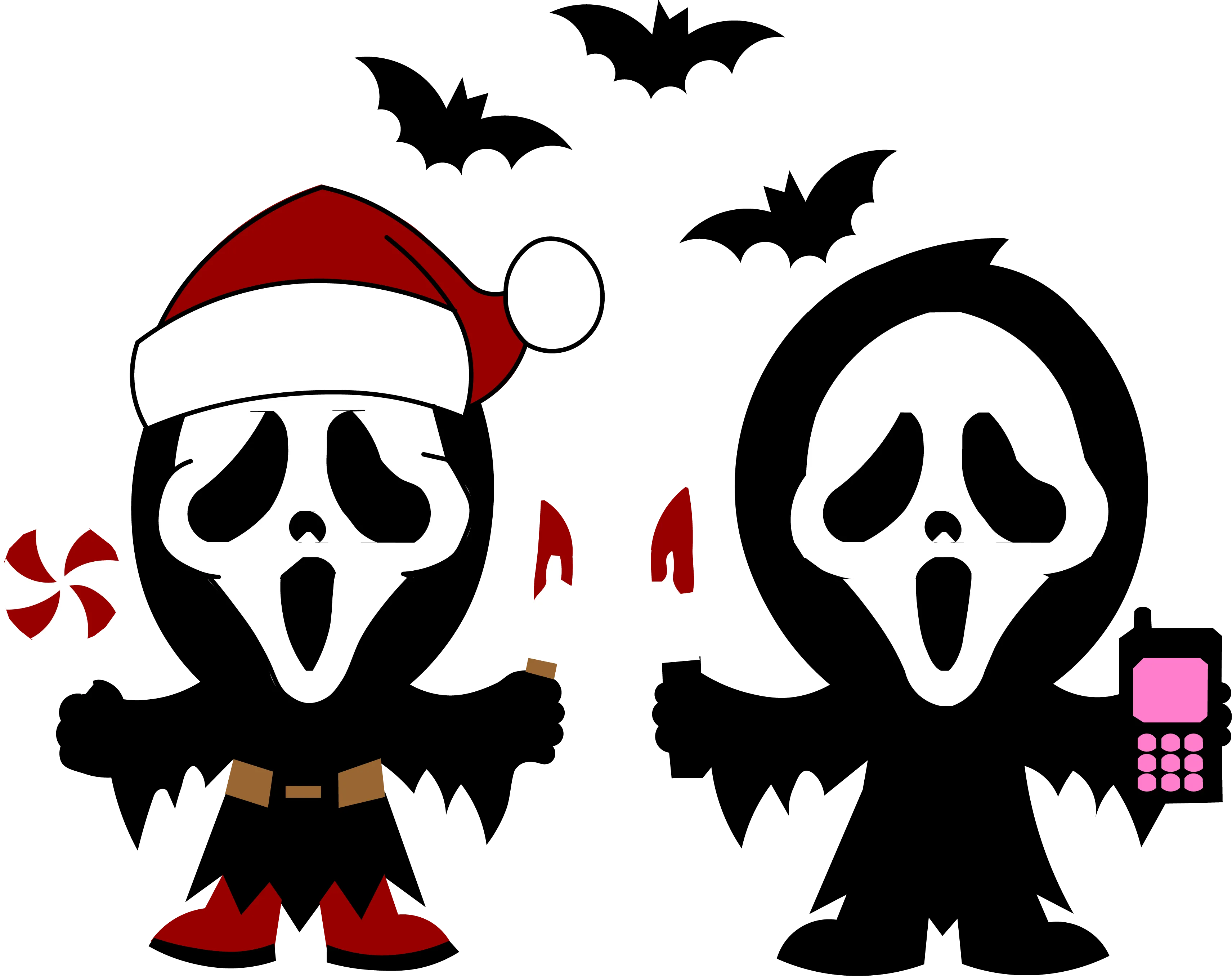 Alternative view of  Ghostface Santa Embroidery Design 