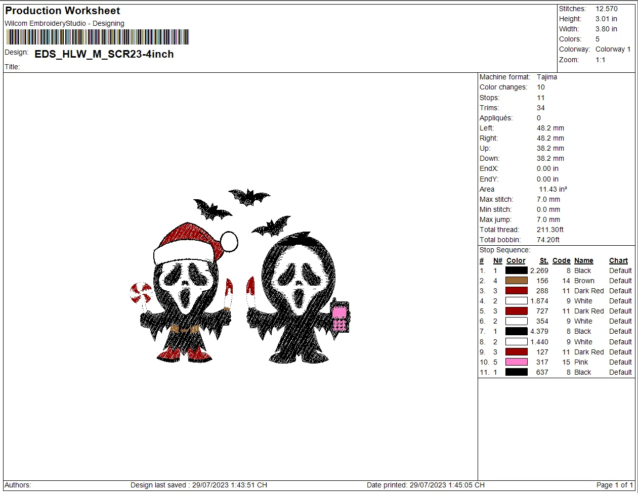 Alternative view of  Ghostface Santa Embroidery Design 