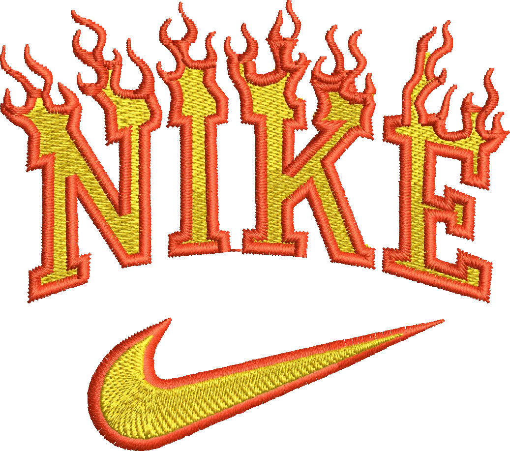 Alternative view of  Flaming Nike Logo Embroidery 