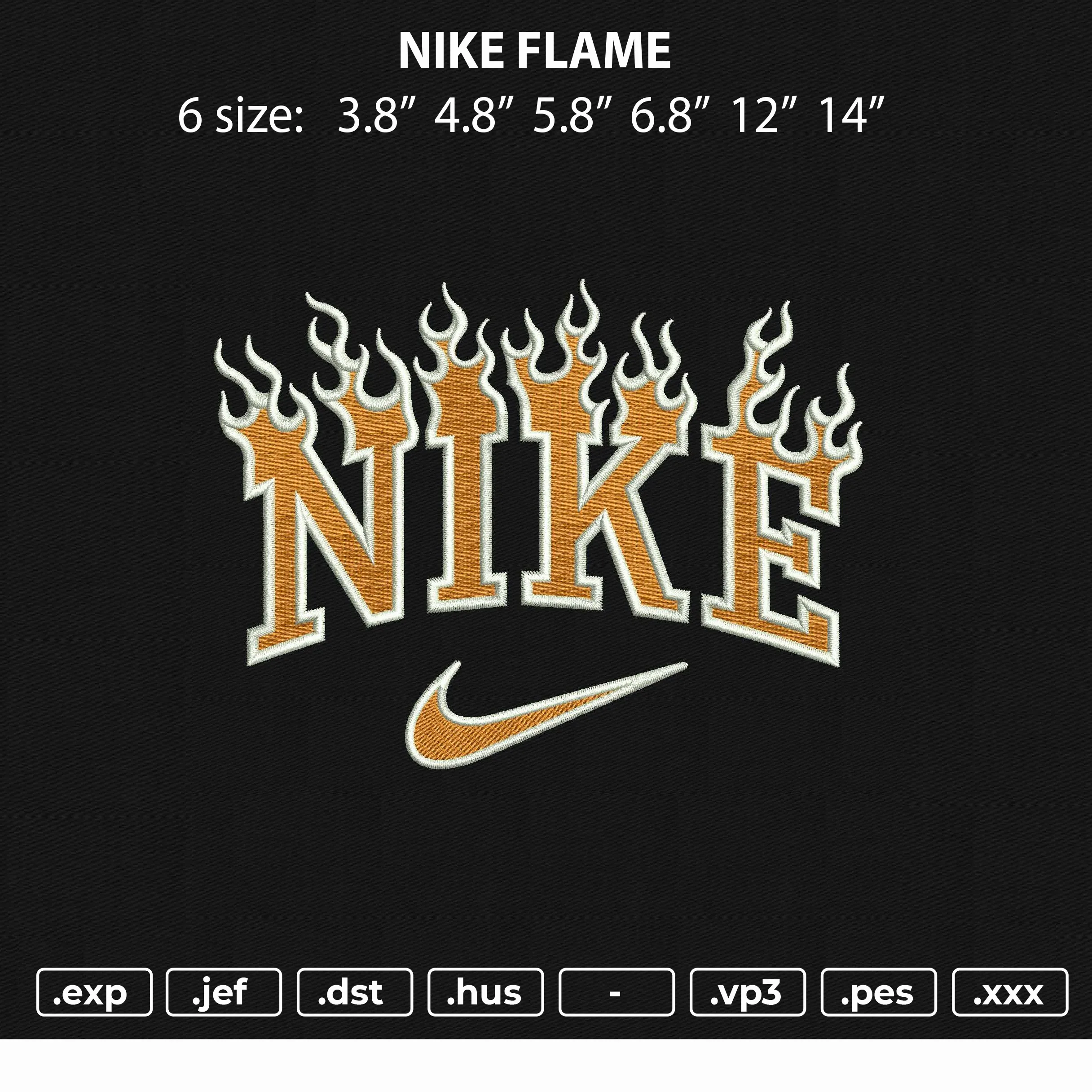 Alternative view of  Flaming Nike Logo Embroidery 