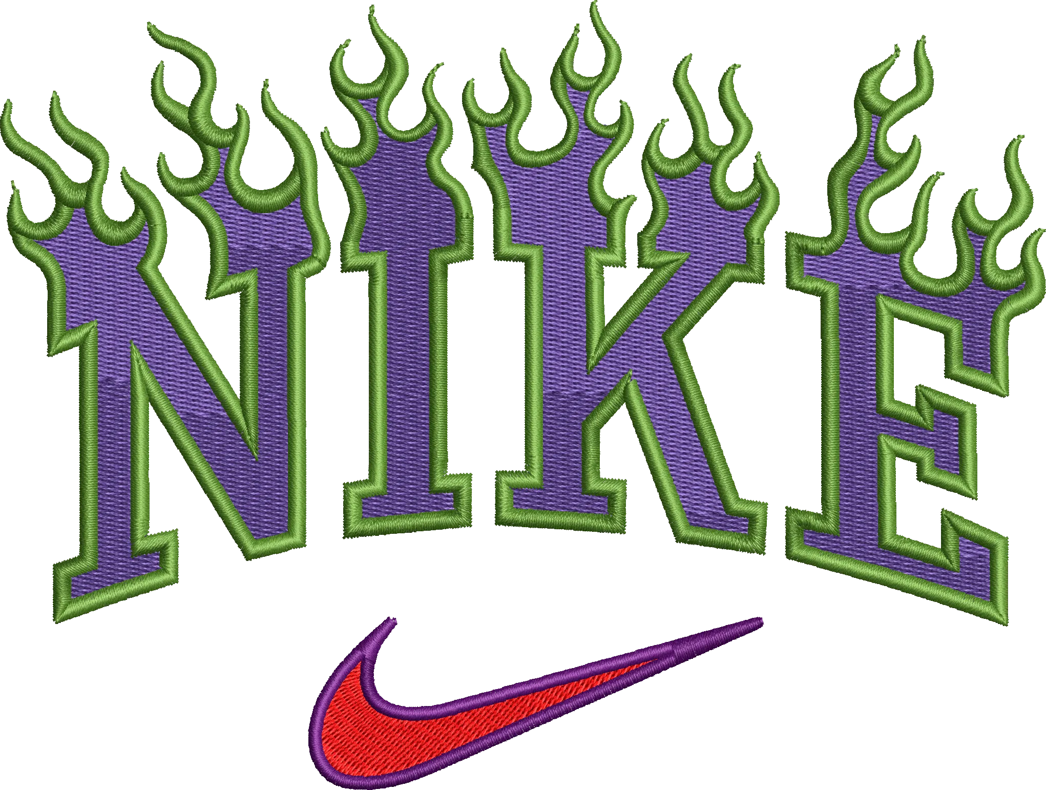 Alternative view of  Flaming Nike Logo Embroidery 