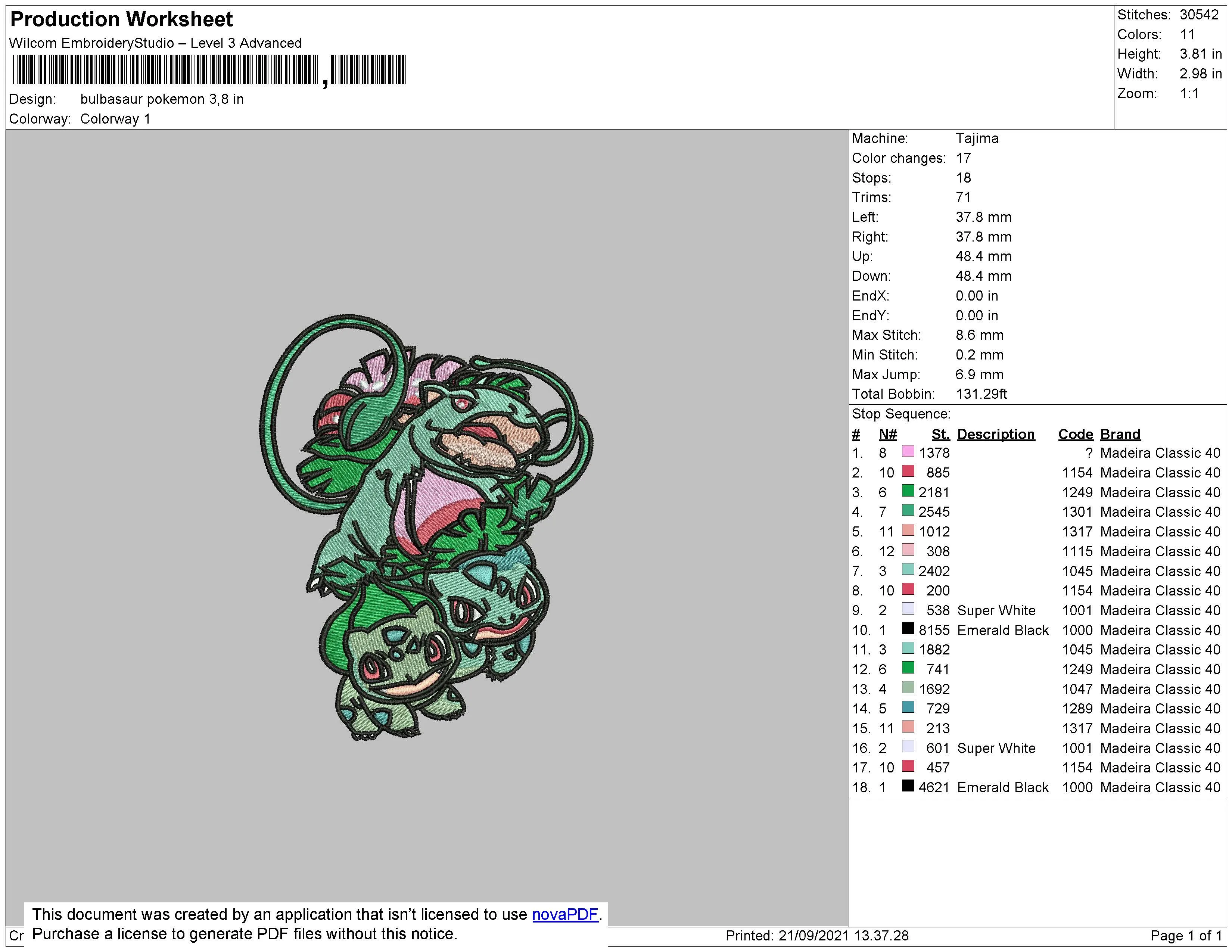 Alternative view of  Embroidered Pokemon Evolution Trio 