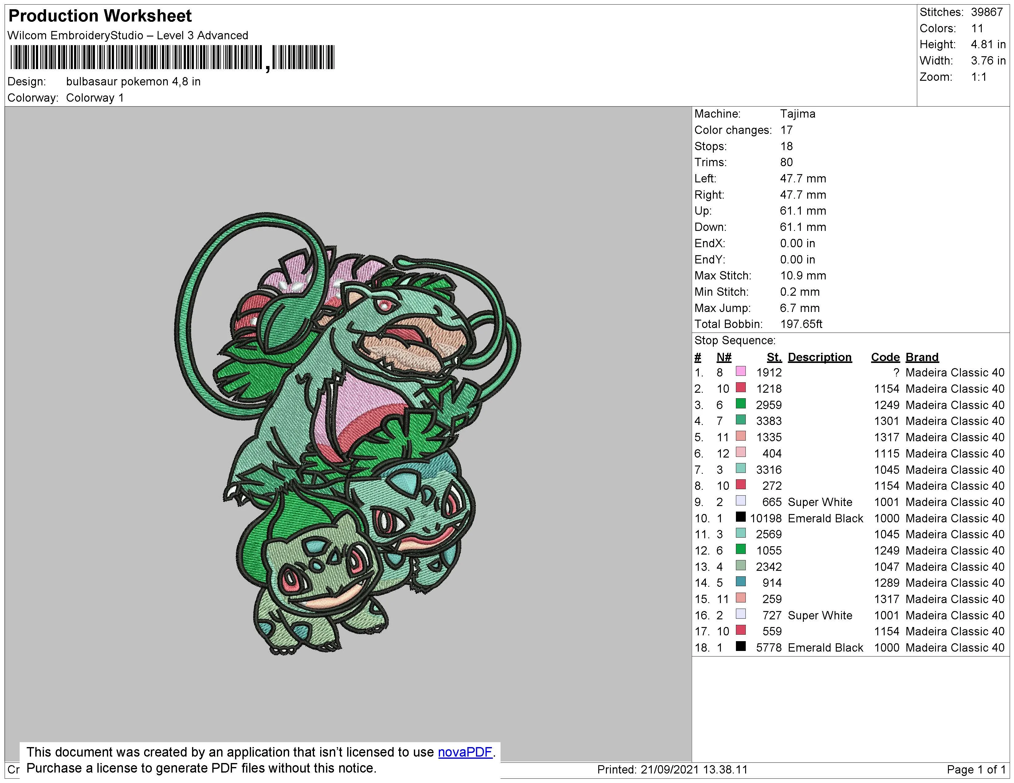 Alternative view of  Embroidered Pokemon Evolution Trio 