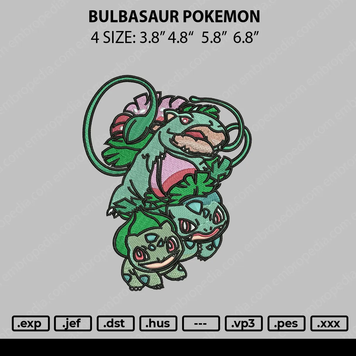 Alternative view of  Embroidered Pokemon Evolution Trio 